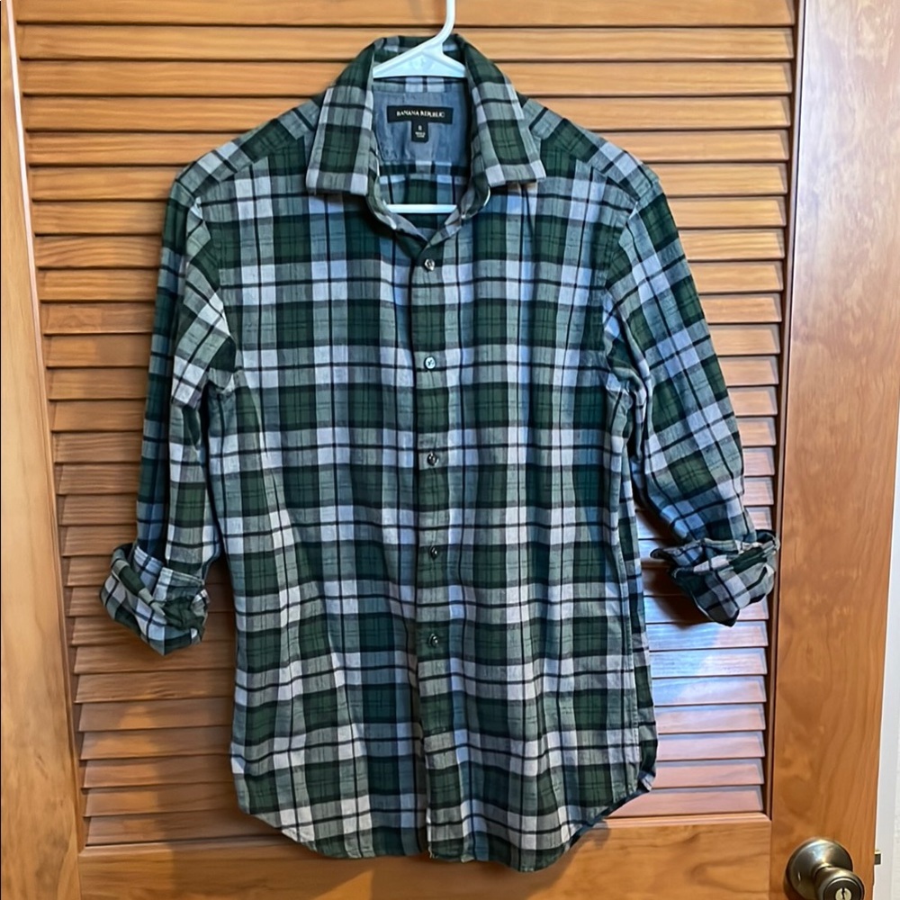Banana Republic 100% cotton green thick flannel